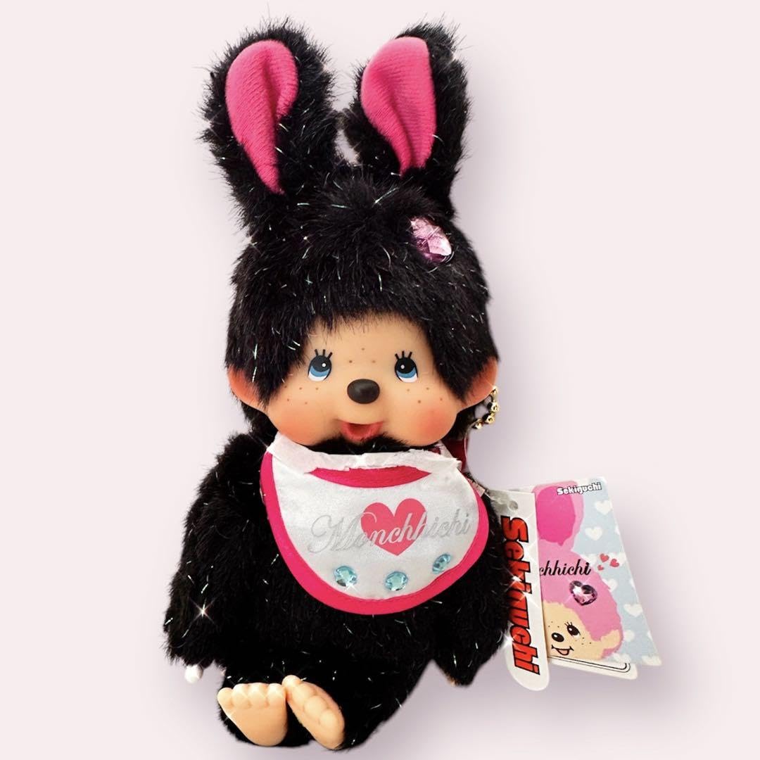 バニー モンチッチ ブラック　monchhichi Amazon.com: Bunny Monchhichi Back Charm Black 8.7 inches (22